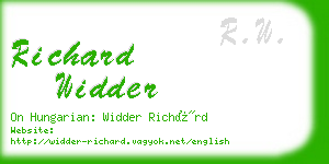 richard widder business card